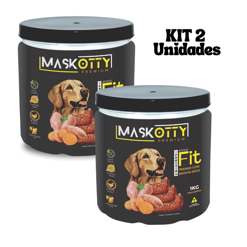 KIT Bifinho Maskotty Frango FIT com batata doce 1Kg