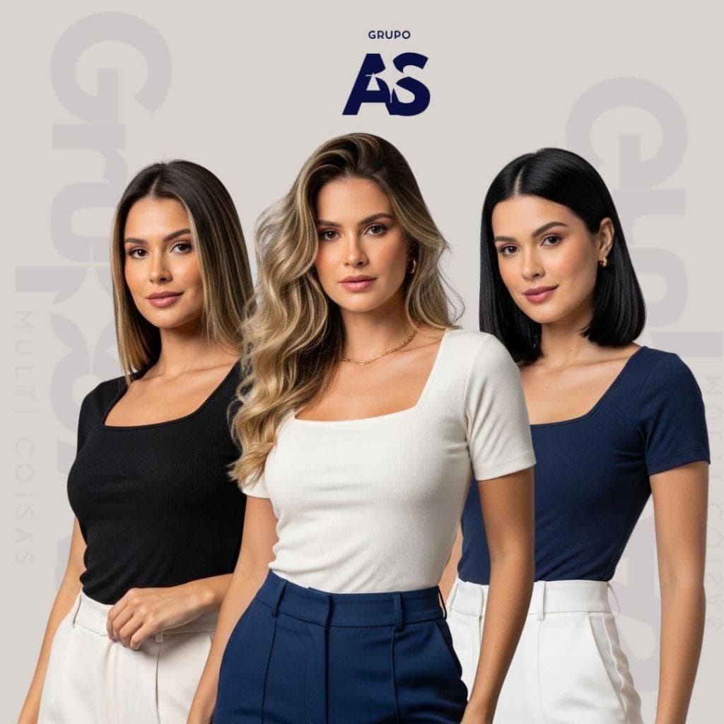 Kit 3 Blusinha Baby Look Canelada - Casual Dia a Dia Elegante Básica Lisa Moderna Tendência Influencer Novidade