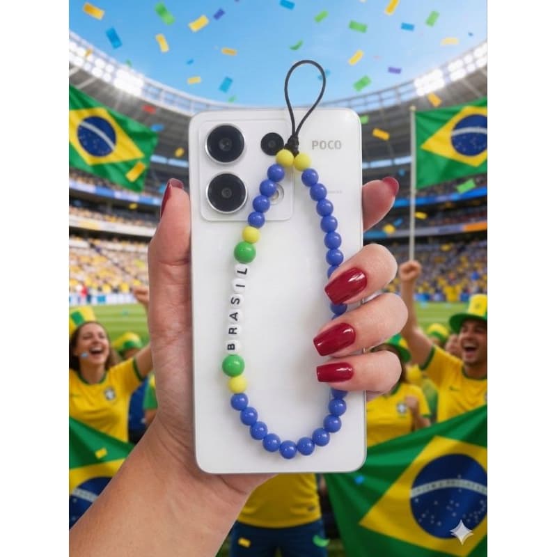 Strap para Celular Brasil 🇧🇷 – Cordão de Mão para Celular Copa 2026 | Seguro e Estiloso