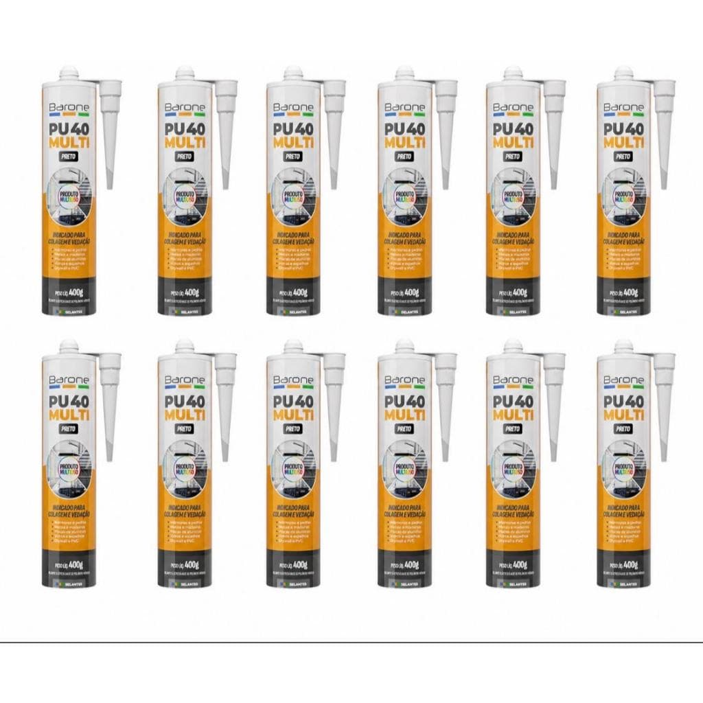 Cola Pu 40 Kit 12x Cola PU40  | Vedação de Trincas, Calhas e Placas 3D – Alta Aderência