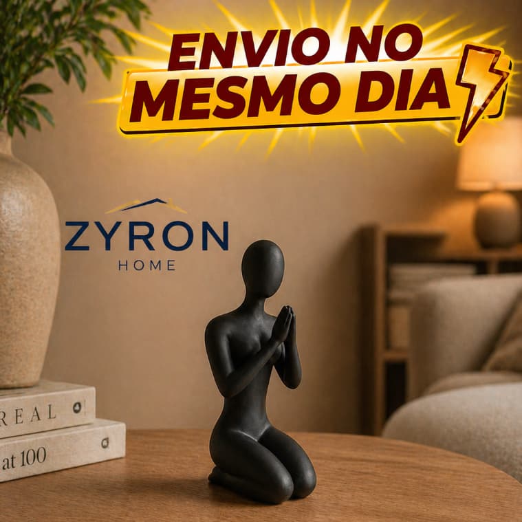 Escultura Decorativa Boneco Orando 12cm e 10cm Moderna Estátua para Sala, Rack, Escritório