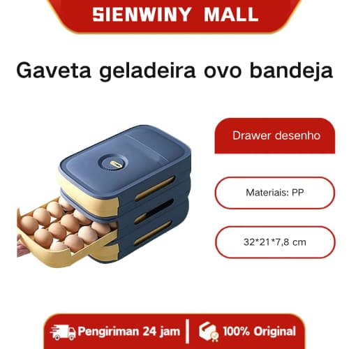Gaveta geladeira ovo bandeja armazenamento recipiente