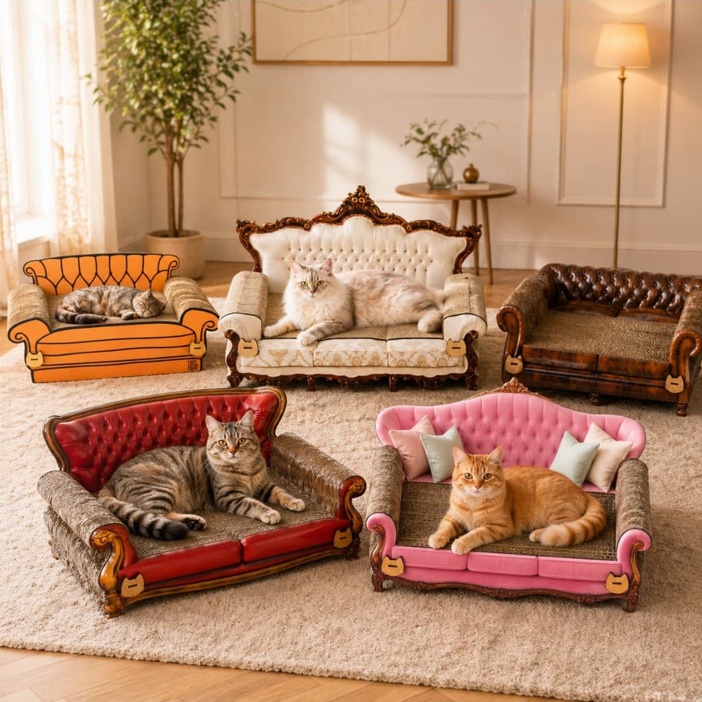 Arranhador para gato modelo Sofa Luxo serve de Caminha Papelão