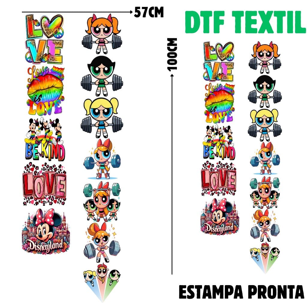 Aplique Termocolante DTF Textil Estampa Para Tecidos e Camisetas Artes Pronta 6060-73 Envio 24hs