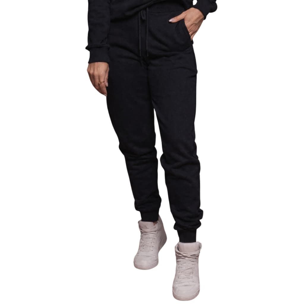 Calça feminina moletom calça Jogger grossa cos alto veluda por dentro conjunto moletom calça de frio
