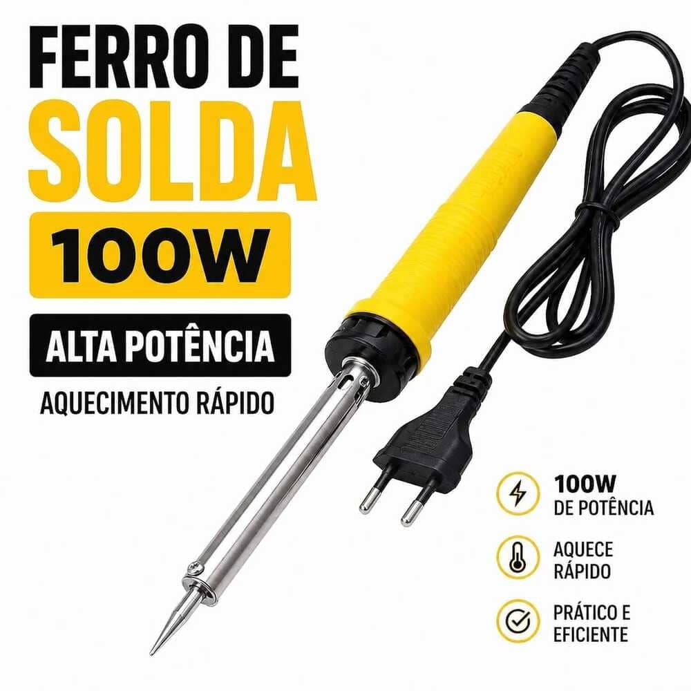 Ferro Solda Profissional Alta Potencia 100W 220V Reparo Manutencao Eletronica