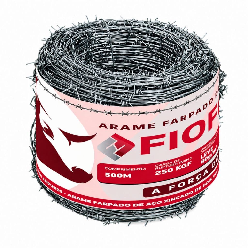 Arame Farpado Galvanizado 500m Fio Forte Cerca Rural Reforçada