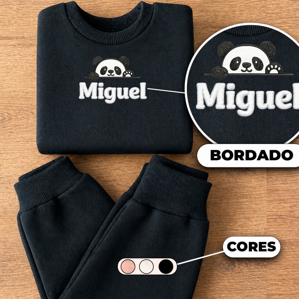 CONJUNTO MOLETOM INFANTIL BEBÊ PERSONALIZADO - ESCOLHA O NOME