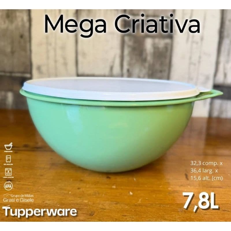 Tigela grande Tupperware - Mega Criativa 7,8 litros - Saladeira