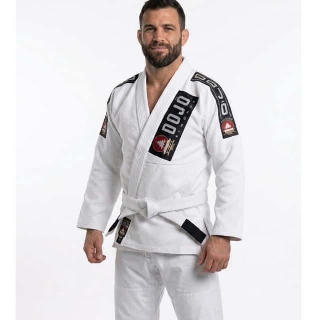 KIMONO JIU JITSU TRANÇADO REFORÇADO STANDARD BRANCO ADULTO - DOJO