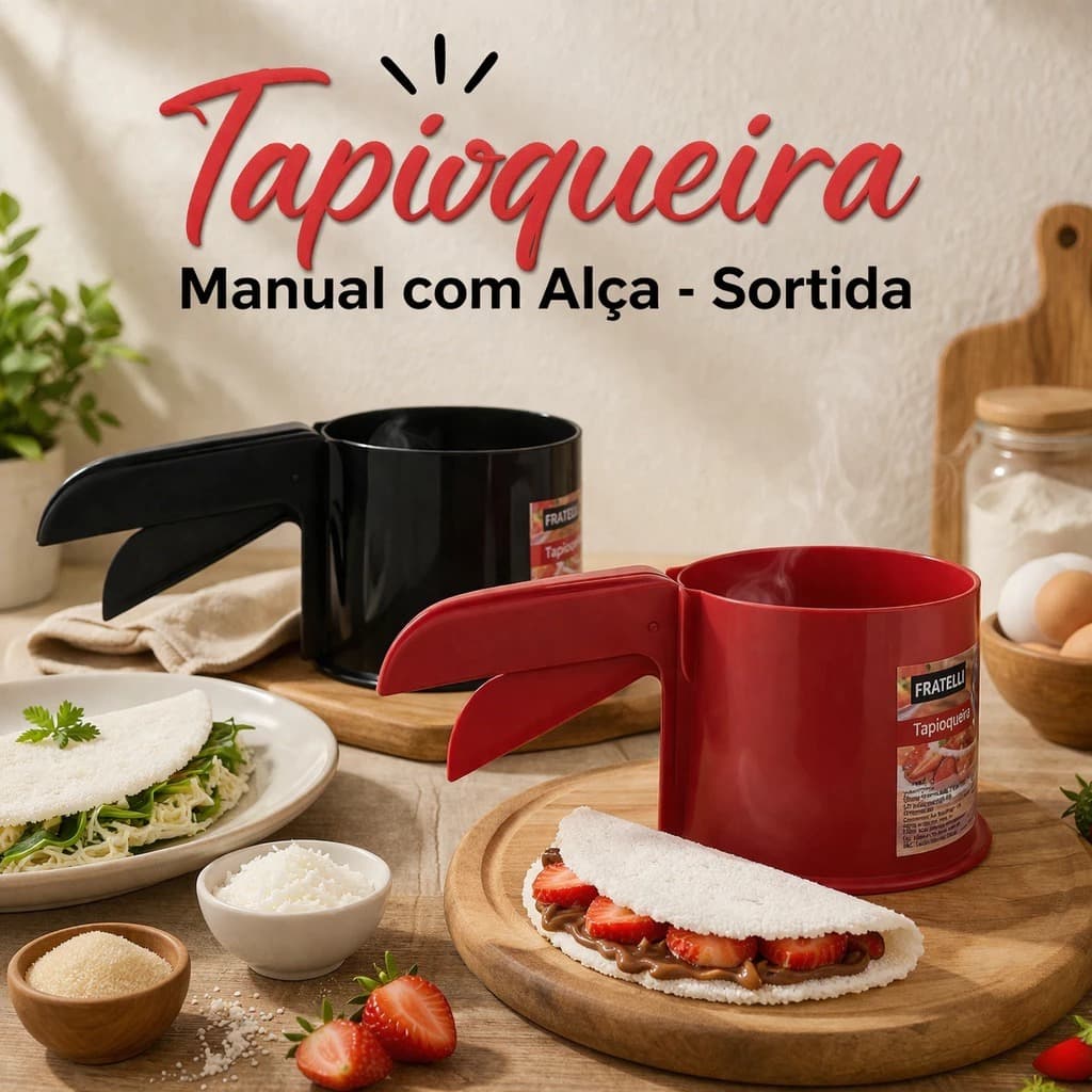 Tapioqueira Manual Portátil Alça Prática Preparo Rápido Tapioca Sortida