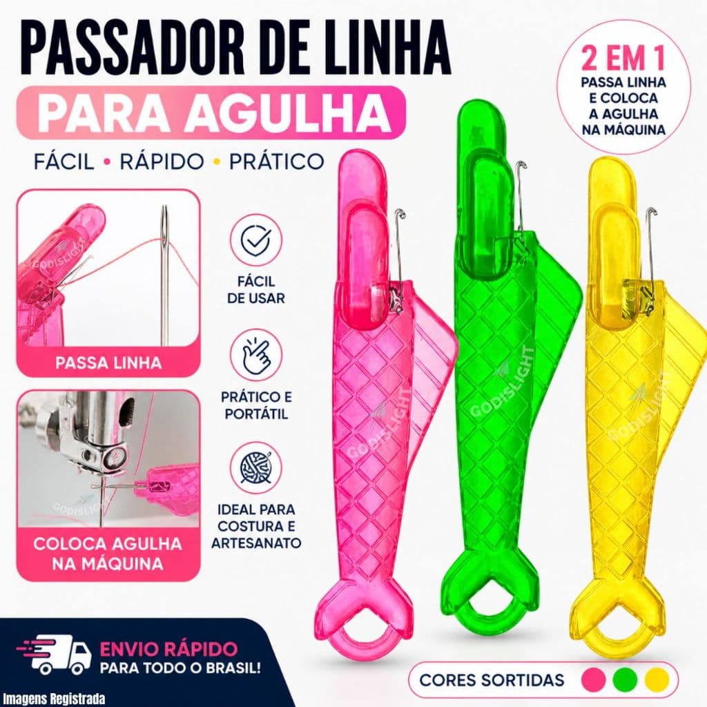 Passador De Linha na Agulha 1/2/3/6/10 un Costura Auxiliar Agulhas Costuras Fácil Facilidade Rapidez