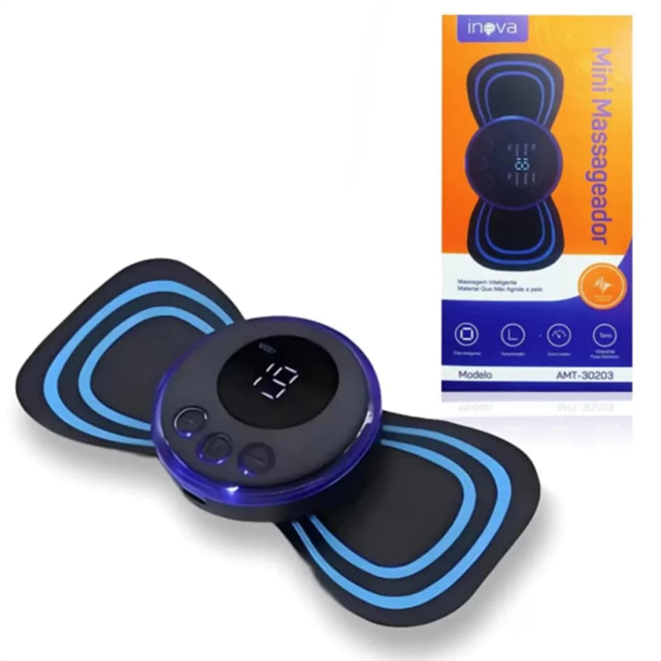 Mini Massageador Inova Portátil Relaxante Corporal Compacto Vibração Alívio Tensão Uso Diário