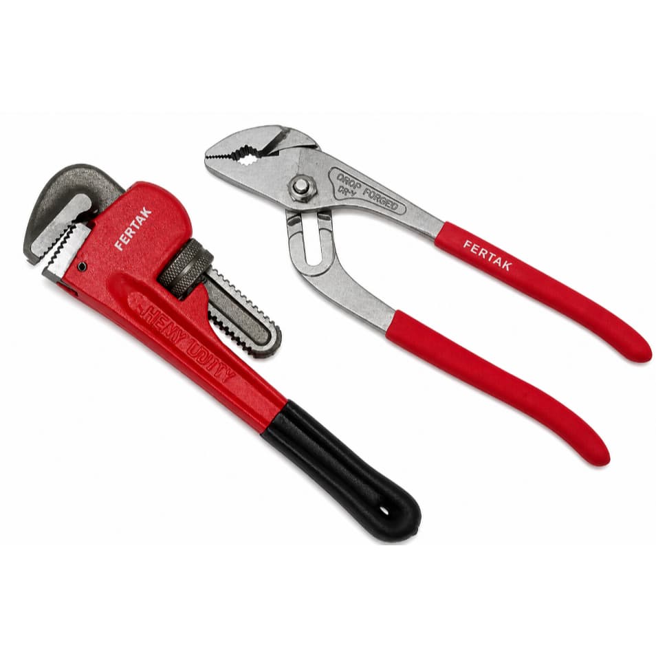 Kit FERTAK Chave de Grifo 14" + Chave Bomba D’Água 12" – Resistência e Versatilidade Uso Profissional
