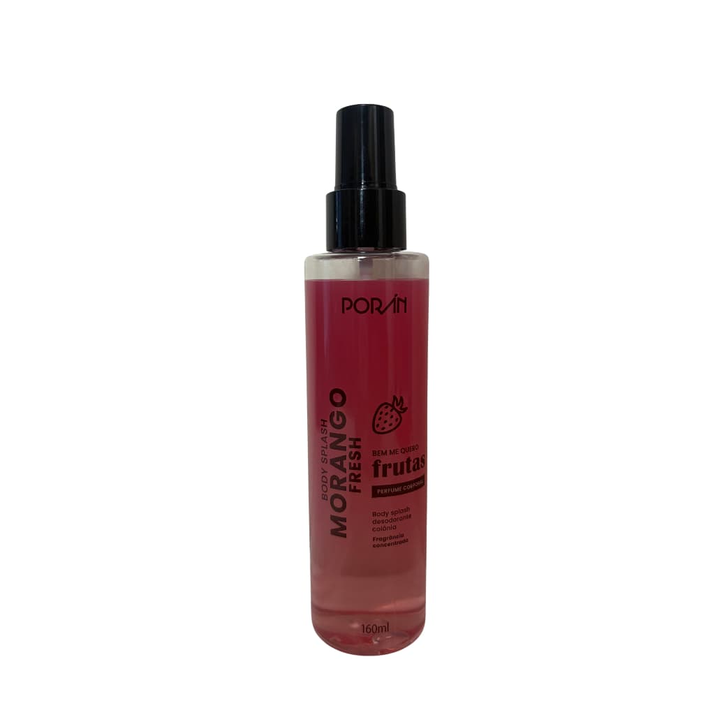 Porán Body Splash Morango Fresh 160ml - Perfume Corporal Vegano, Leve e Refrescante