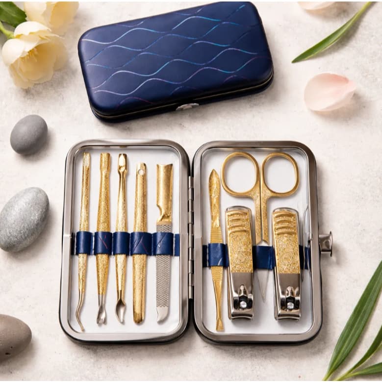 Kit Alicate Unha Cortador Cuticula Manicure Tesoura 9 Peças