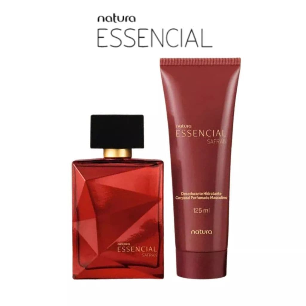 Combo Essencial Safran Masculino Natura 100ml + Desodorante Hidratante Corporal 125ml – Kit Completo Elegante e Marcante