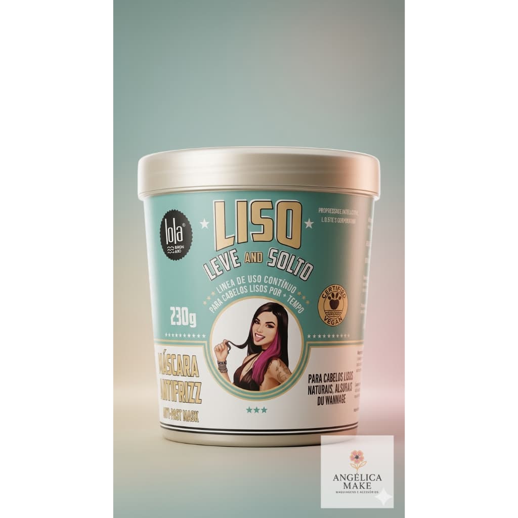 Máscara Anti Frizz Lola Liso Leve e Solto 230g | Hidratação Profunda | Cabelos Lisos, Alinhados e Sem Frizz | Vegano