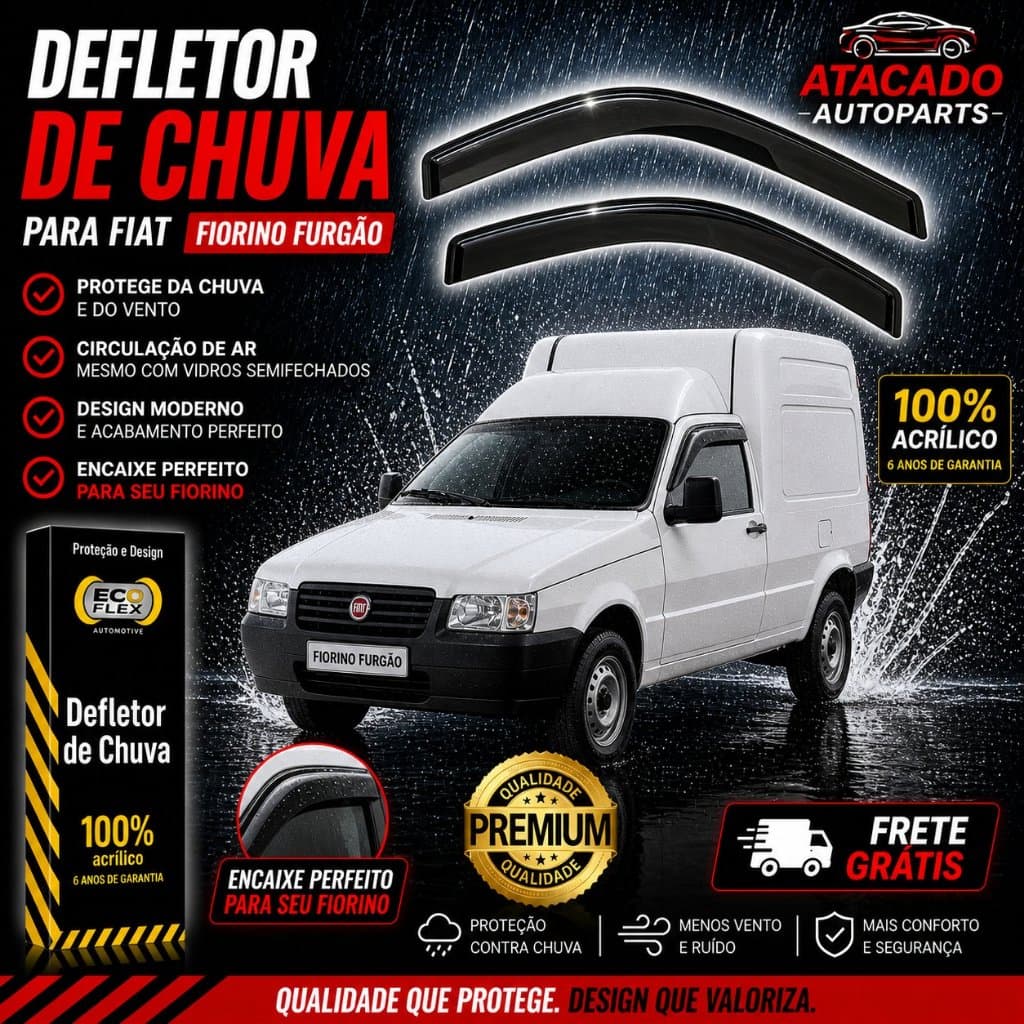 Defletor Calha de Chuva Fiorino 1989 a 2013 2 Portas Ecoflex