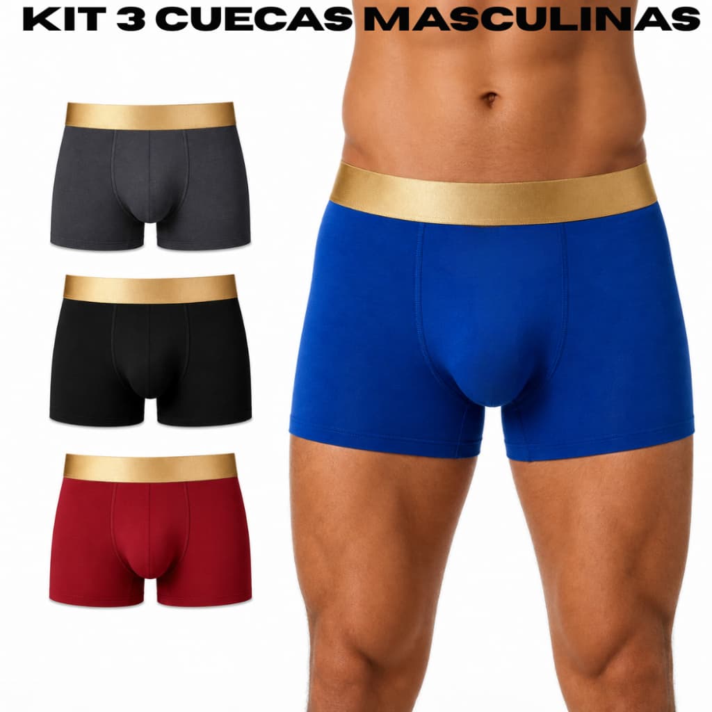 Kit Com 3 Cuecas Adulto Boxers Primeira Linha Premium Confortavel Macia Não Mancha ENVIO IMEDIATO!!
