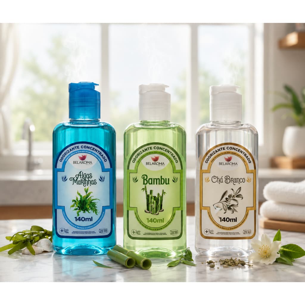 Kit Odorizante Concentrado 3 Unidades Belaroma 140ml Aromatizador Cheirinho Ambiente