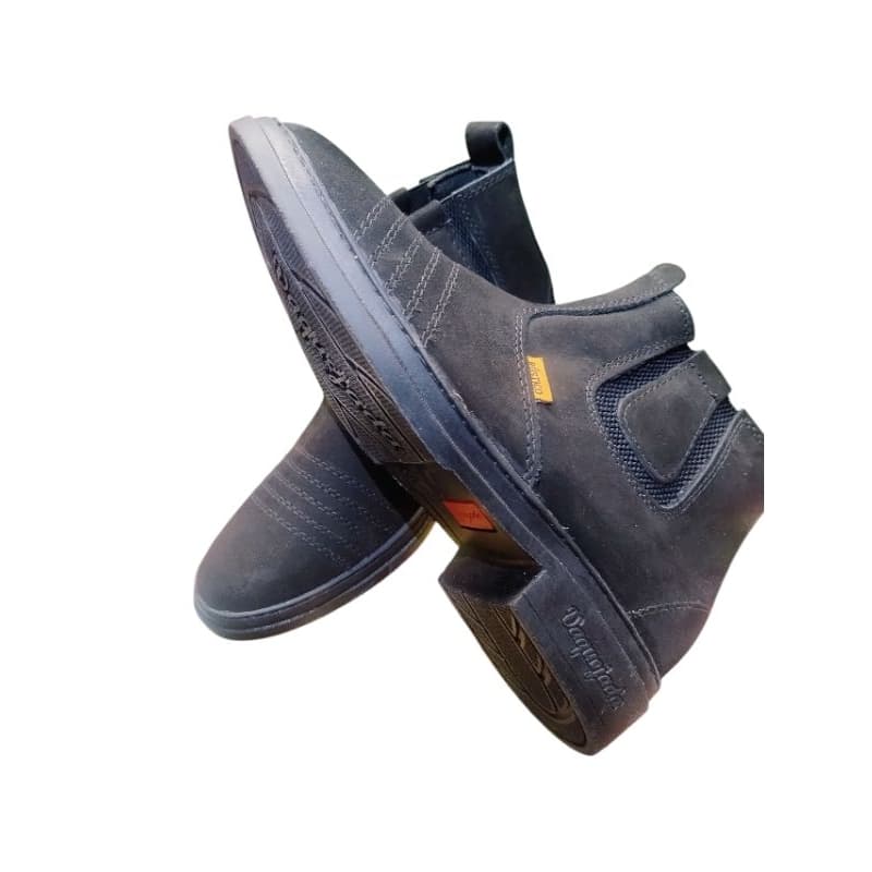 Bota Masculina Rústica Preta Confortável Sem Cadarço Botina Casual Trabalho Antiderrapante