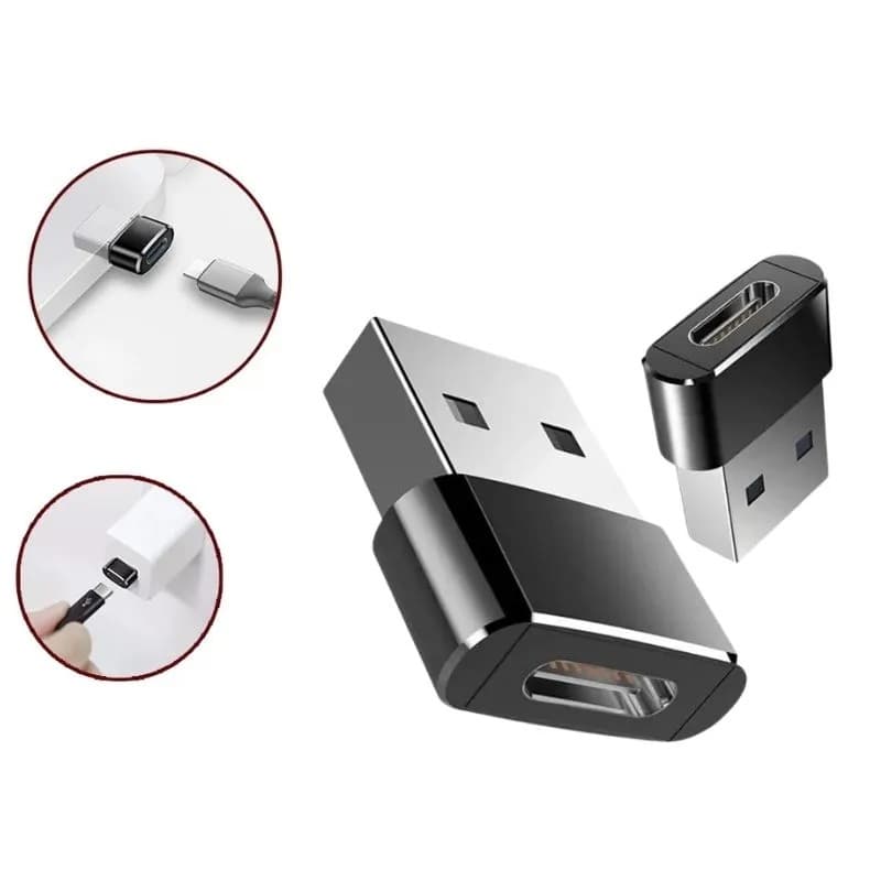Adaptador Plug USB C Fêmea Para USB 2.0