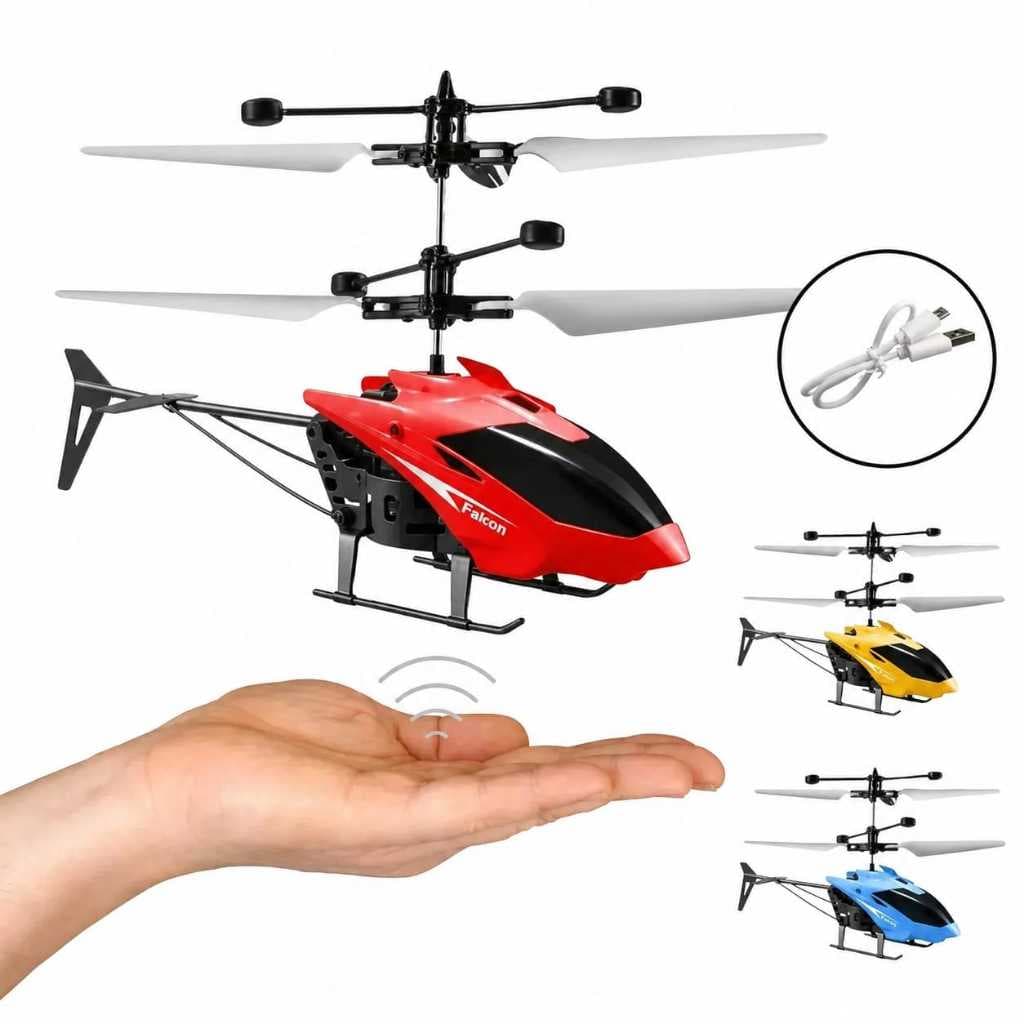 Mini Helicóptero Voador Sensor Indução Drone Infantil  Recarregavel Luz Led Resistente Brinquedo Voa de Verdade Falcon