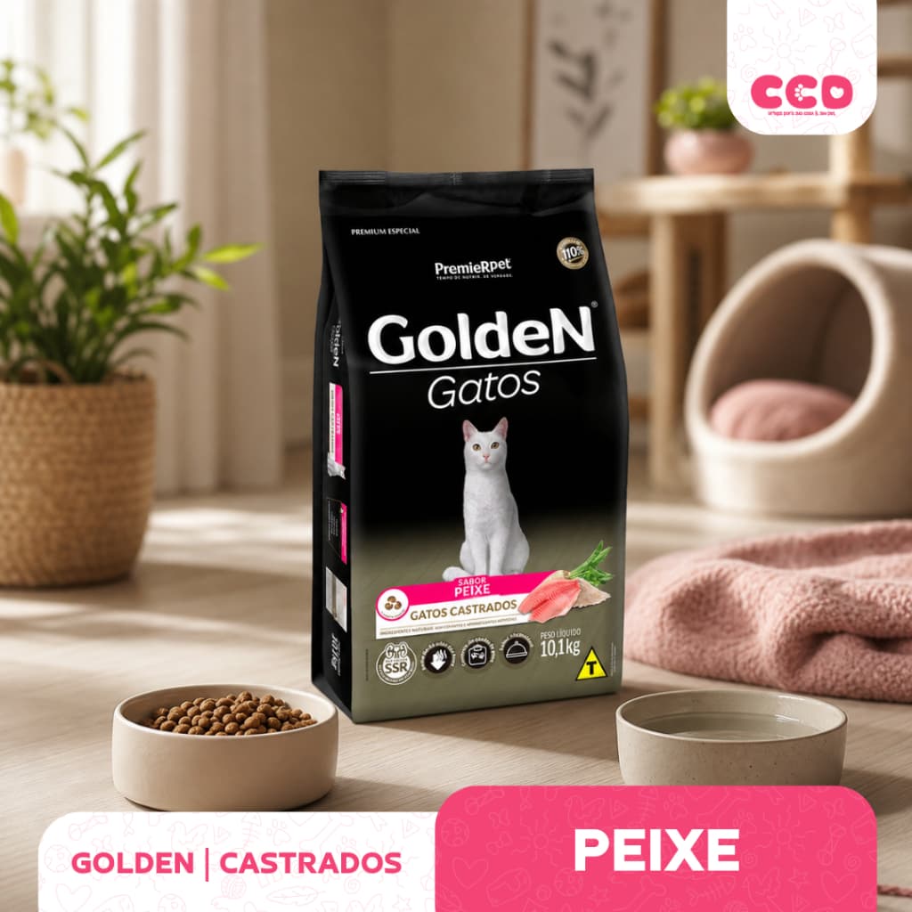 Ração GoldeN® para Gatos Castrados Sabor Peixe 5 kg | 10 kg