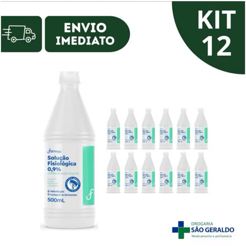 Kit 6 e 12 Unidades Soro Fisiológico Sorimax 500ml Farmax | Solução Estéril Nasal, Limpeza, Inalação, Hidratação, Uso