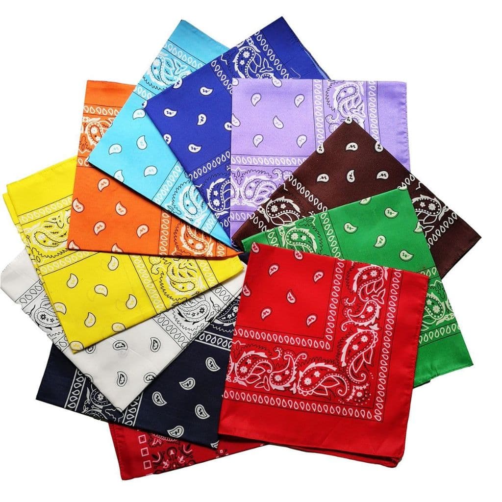 Kit 12/24  Bandanas Lenço Estampada Algodão 55*55cm 212BIJU ( CORES DISPONÍVEIS NO DESCRIÇAO  )