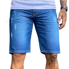 Bermudas Lisa Jeans Masculinas Com Lycra Elastano Promoçao Mega Oferta para o natal