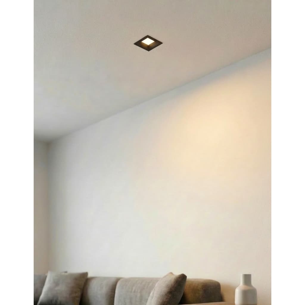 Kit 15 Painel Recuado Led 12w Quadrado Borda Fina Teto Corredor Gesso Quarto Sala Lavabo Luxo Bivolt
