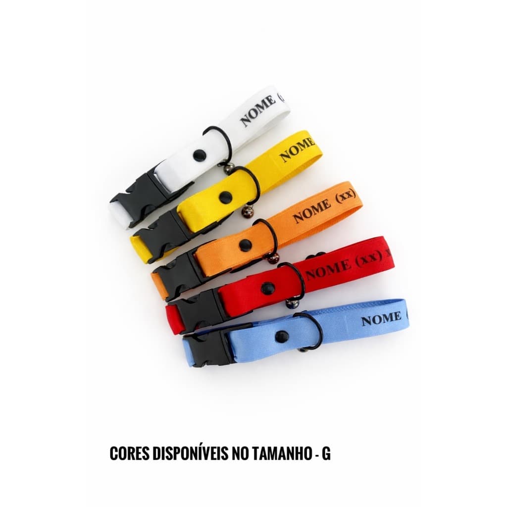 Coleira pet personalizada com identificação elástica para gatos e cães de pequeno porte