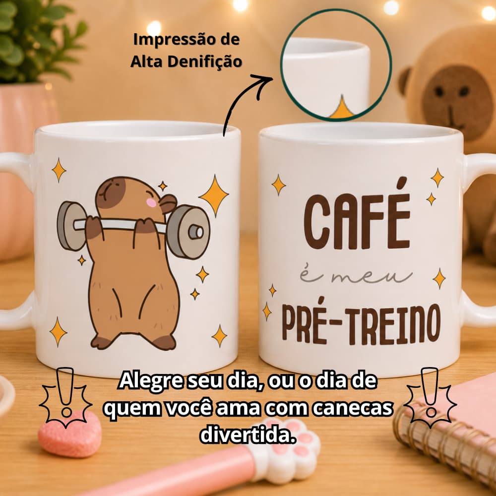 Caneca Personalizada Capivara Fofa com Nome e Frases Engraçadas