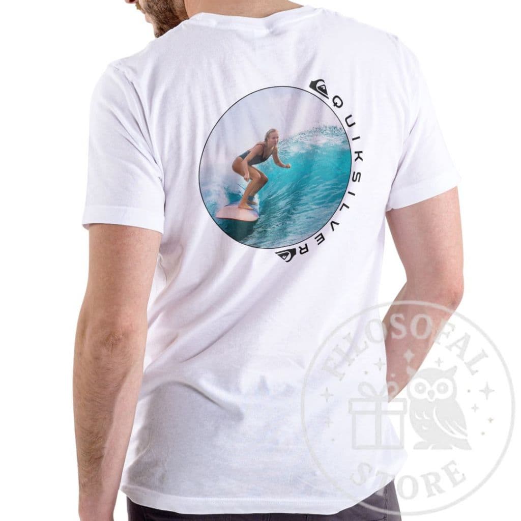 Camiseta Básica Quiksilver Garota Surfando Camisa Algodão Masculina Feminina