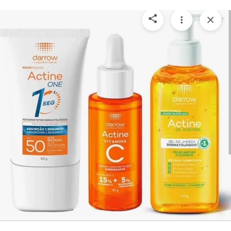 Kit Gel De Limpeza Facial Oil Control Peles Mistas A Oleosas + Vitamina C + Protetor Solar Facial  One Fps 50.