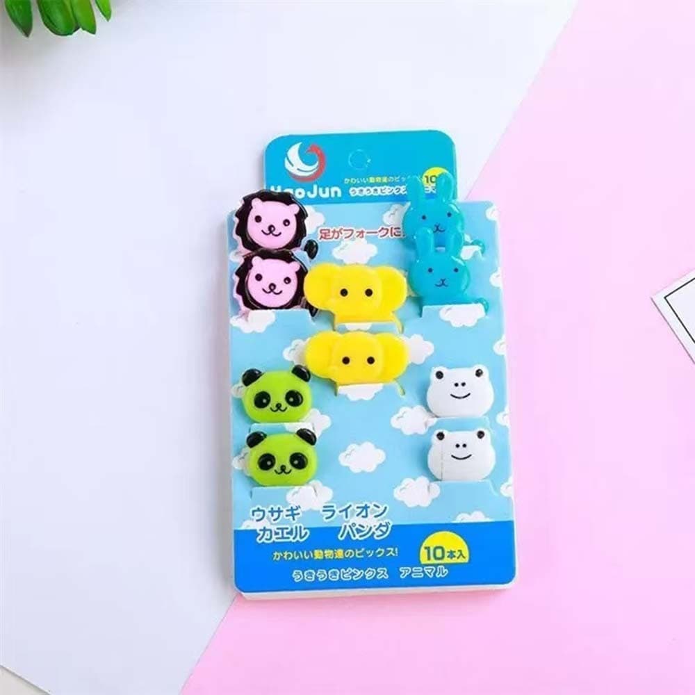 Mini Garfo Infantil com Desenho Animado – Para Frutas e Petiscos, Kit com 10 Peças