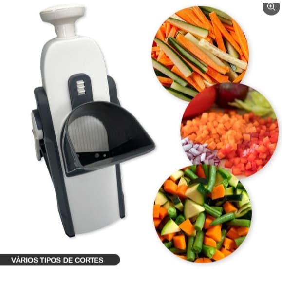Cortador Fatiador e Ralador Processador Multifuncional de Alimentos 5 em 1- Chopper Frutas Legumes