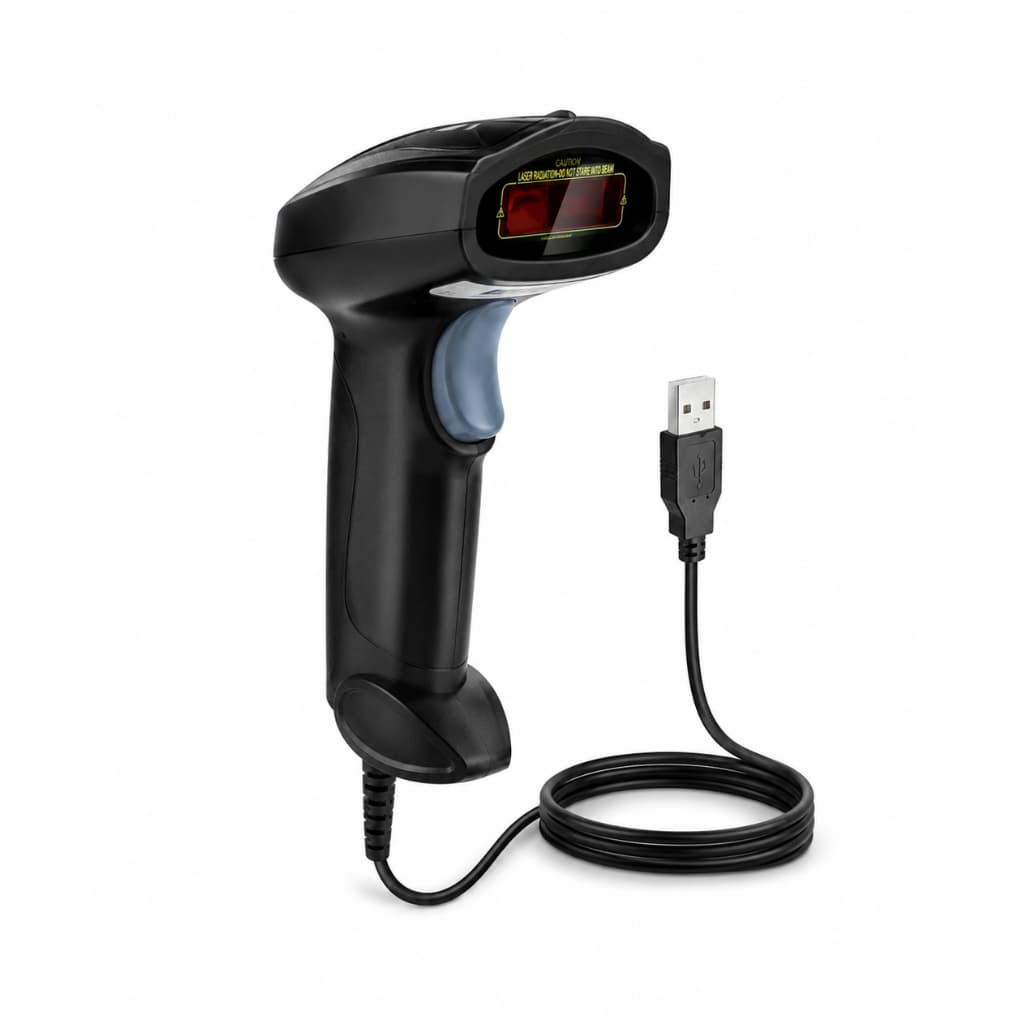 Leitor Código de Barras Laser USB 1D Scanner Com Fio Plug Play