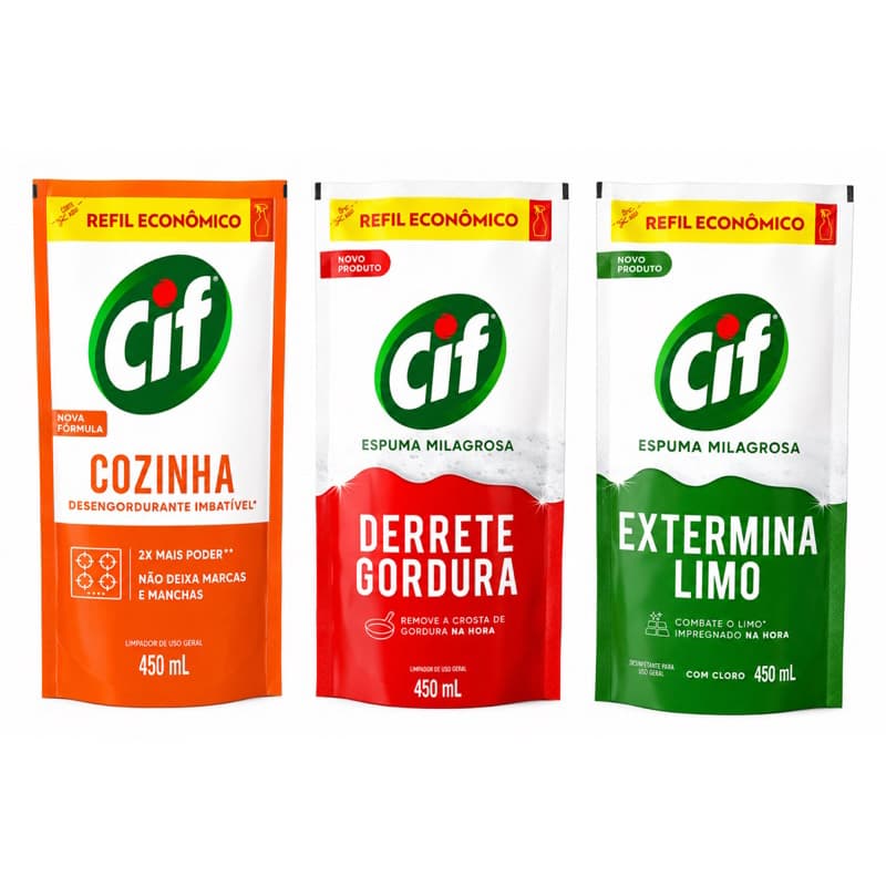 Cif Espuma Milagrosa Cozinha Derrete Gordura Extermina Limo 450mL Refil