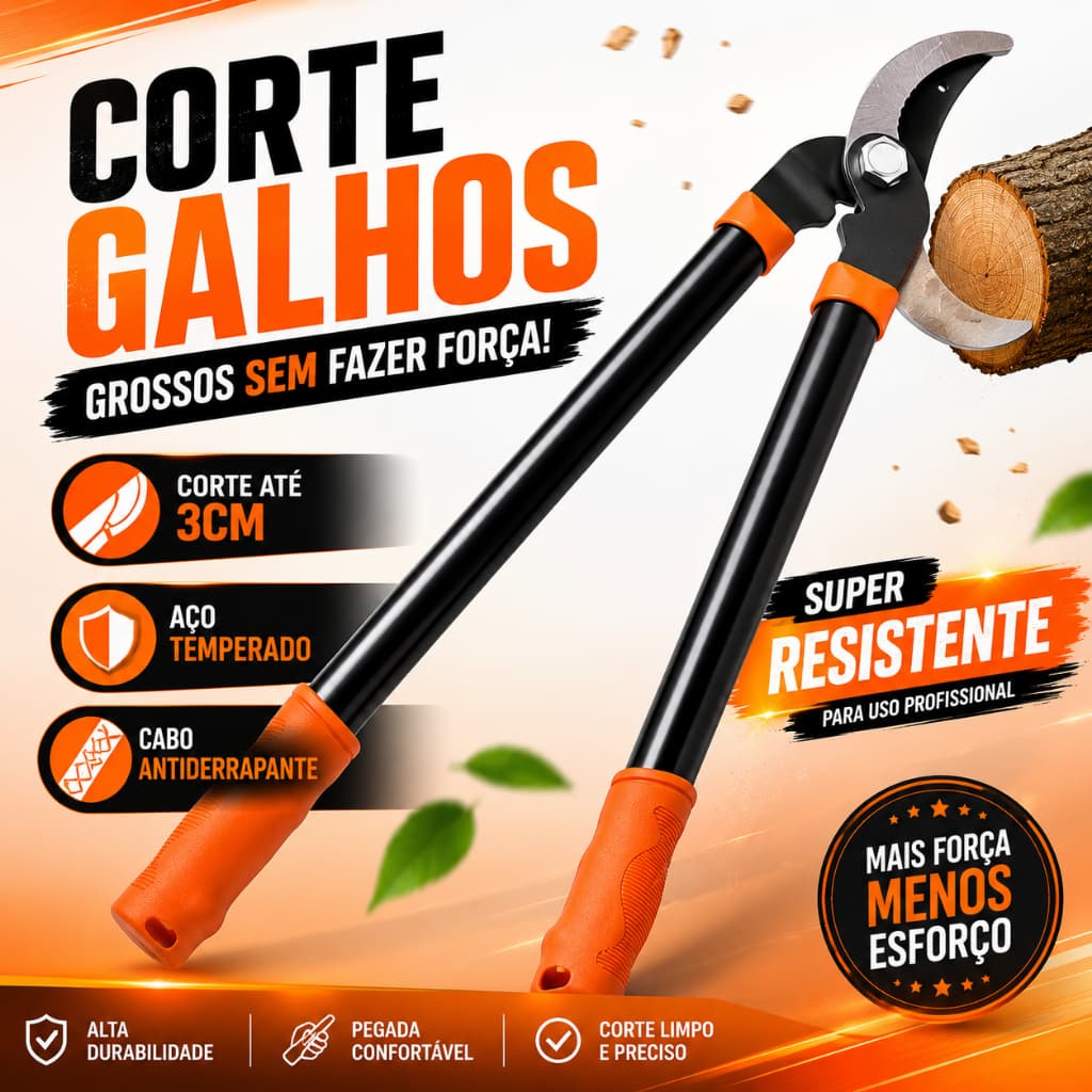 Tesoura Poda 24 Corte Preciso Galhos Grossos Profissional Corte Fácil Sem Esforço