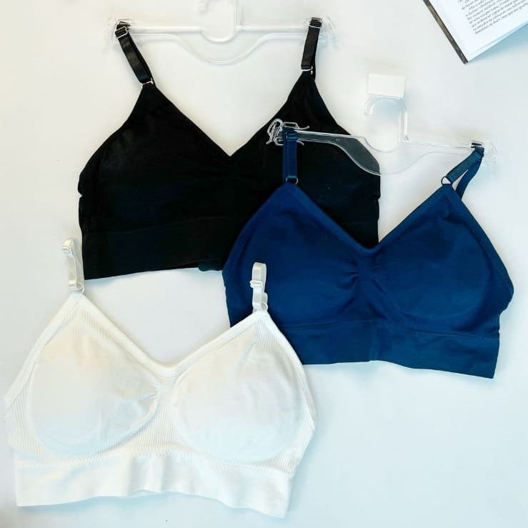 Kit 3 Top Topper Poliamida Premium Conforto Academia Fitness Bojo Removivel Importado Moda Intima