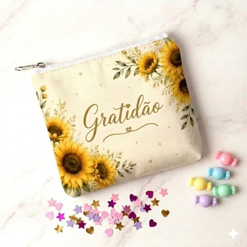 Porta moedas Gratidão, lembrancinha, brinde, aniversário, chá de bebê, maternidade.