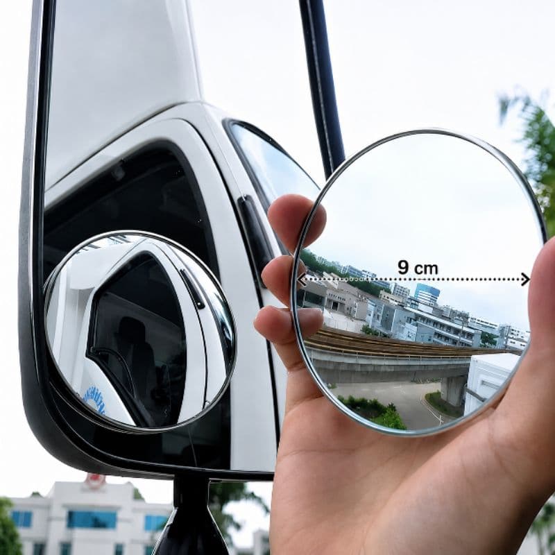 espelho biônico com dupla face retrovisor auxiliar para ônibus e caminhão 90mm (9 cm) olho de gato