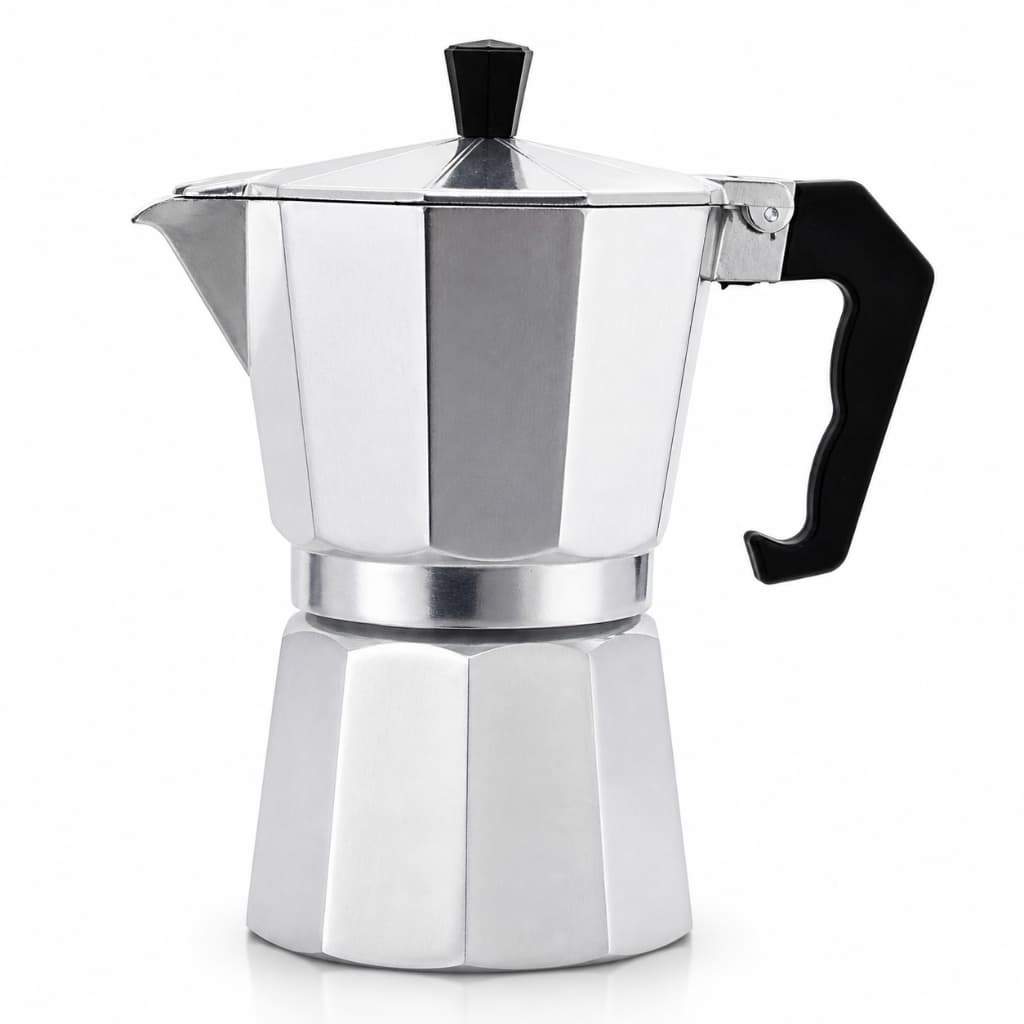 Cafeteira Italiana Alumínio de alta qualidade Moka 3/6 Xícaras Café Puro Aço Decorada Top Rápida