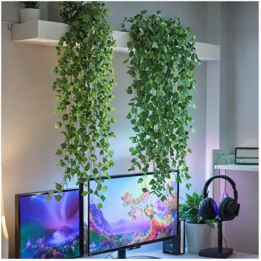 10 Metros Planta Pendente Artificial Verde Para Parede Jardim