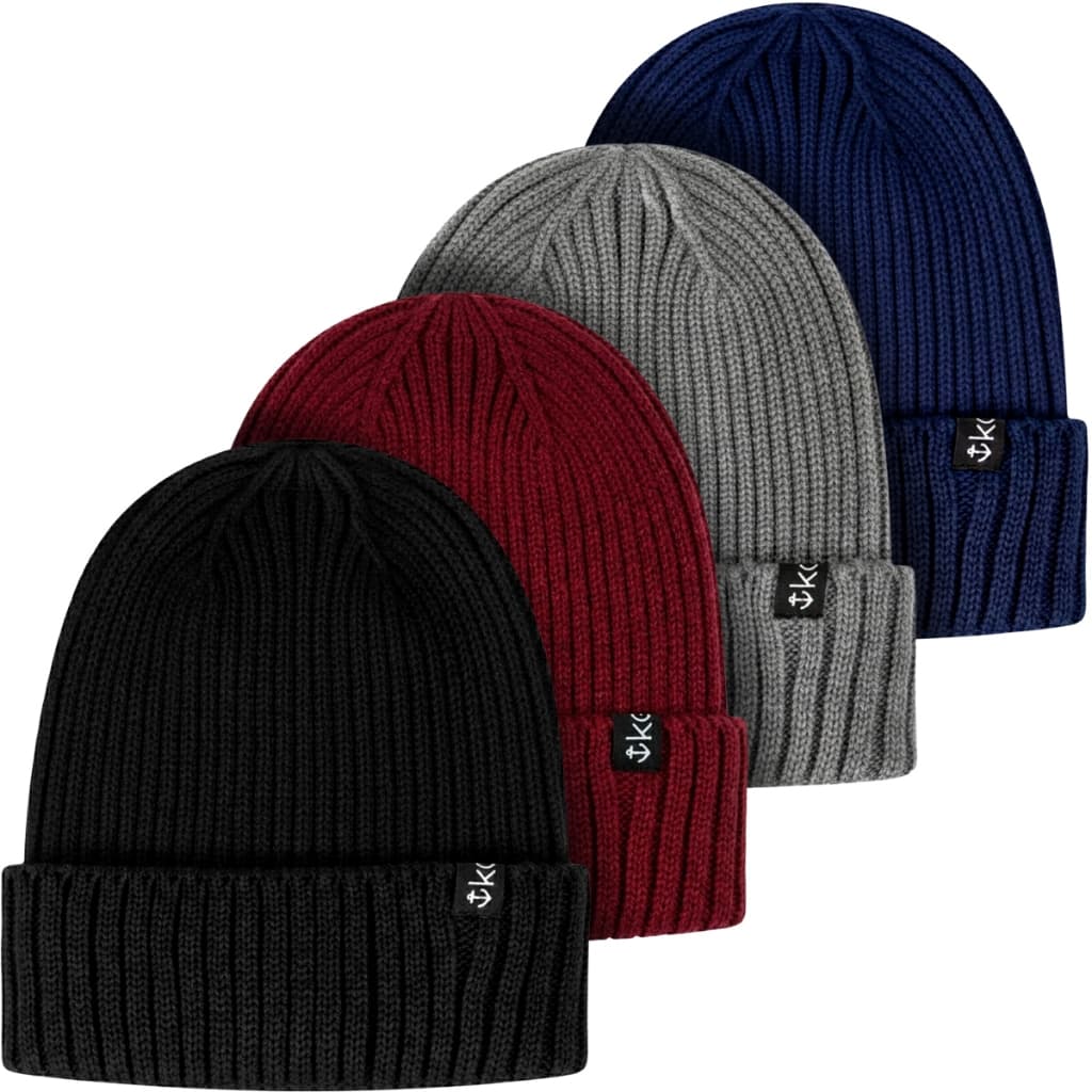 Kit 04 Gorros de Inverno Lã Canelado Térmico Unissex Masculino Feminino Quentinho Grosso e Estiloso