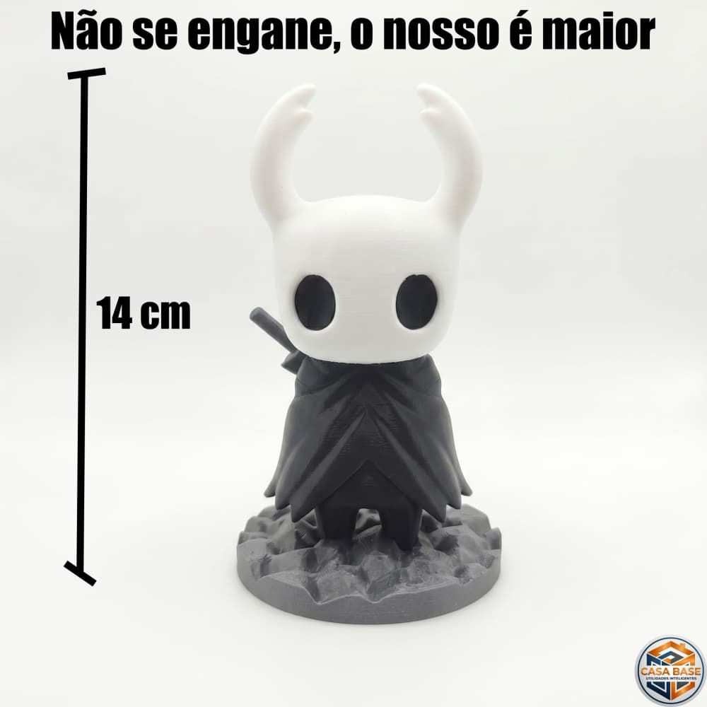 Action Figure Hollow Knight Premium com base rochosa 14cm de altura (maior e + Detalhado) decoração gamer geek silksong