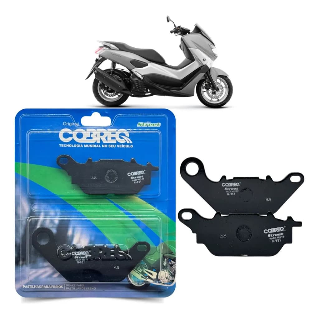 Pastilha Freio Traseiro Yamaha NMAX 160 2020 a 2026 Original Cobreq